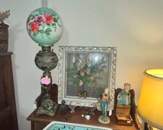 ANTIQUE VICTORIAN "BANQUET LAMP"