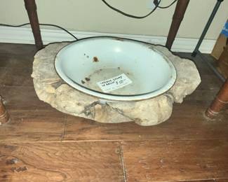 UNIQUE WOODEN TREE STUMP w/ BASIN
