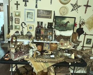 FABULOUS TABLE FULL OF OLD GOODIES!