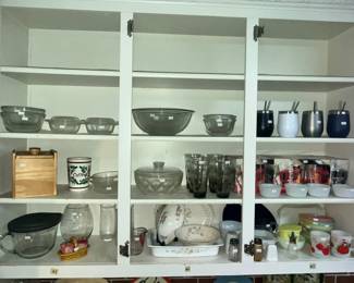 CUPBOARDS ARE FULL OF VINTAGE GLASSWARE