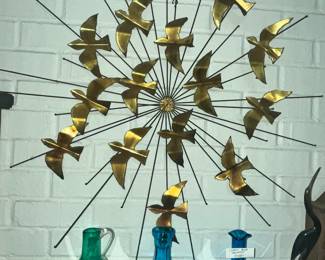MCM BRASS "SUNBURST FLOCK OF BIRDS"