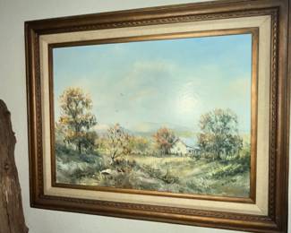 FRAMED OIL PAINTING BY FRANK EVANS.