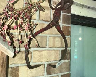 ANTIQUE IRON ICE TONGS