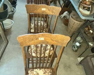 SET 0F 4 ANTIQUE PRESSBACK KITCHEN CHAIRS