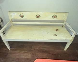 HAND DECORATED ANTIQUE BENCH
