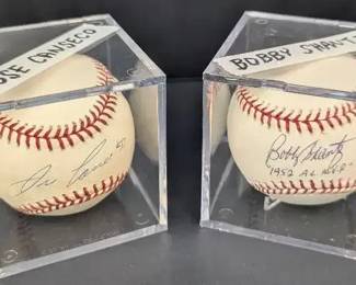 Jose Canseco  Bobby Shantz Autographed Baseballs