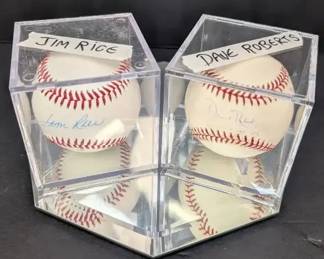Jim Rice  Dave Roberts Autographed Baseballs