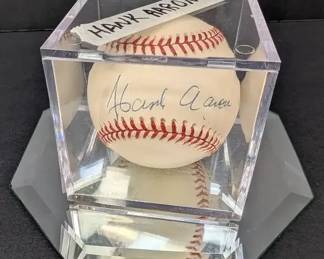 Hank Aaron Autographed Baseball