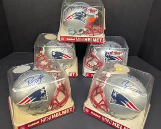 Autographed Patriots Mini Football Helmets 5Pack