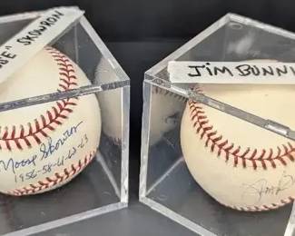 Bill Moose Skowron  Jim Bunning Autographed Baseballs