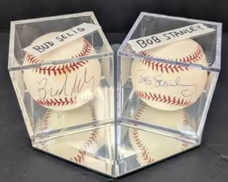 Bud Selig  Bob Stanley Autographed Baseballs