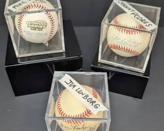Mike Myers, Jim Lonborg  Johnny Podres Autographed Baseballs