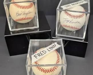 Jeff Reardon, Fred Lynn  Billy Conigliard Autographed Baseballs