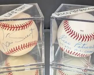 Luis Tiant  Rico Petrocelli Autographed Baseballs