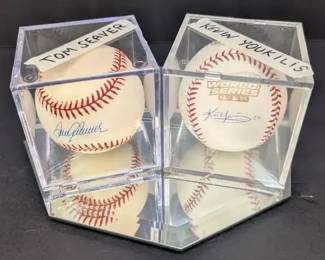 Kevin Youkilis  Tom Seaver Autographed Baseballs