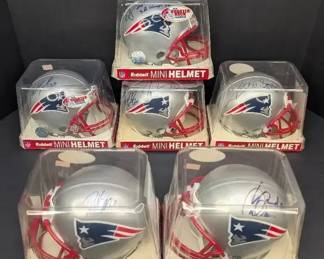 Autographed Patriots Mini Football Helmets 6Pack