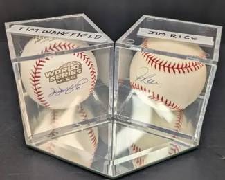 Jim Rice  Tim Wakefield Autographed Baseballs
