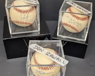 Juan Gonzalez, Don Schwall  Phil Niekro Autographed Baseballs