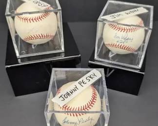 Jim Wynn, Johnny Pesky  Coco Crisp Autographed Baseballs