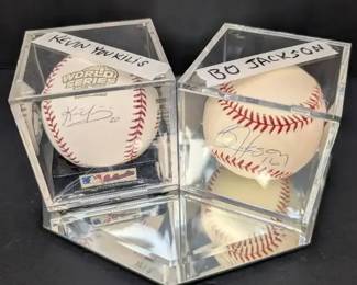 Bo Jackson  Kevin Youkilis Autographed Baseballs