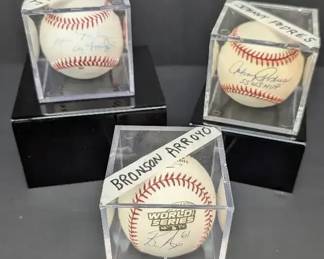 Jim Lonborg, Bronson Arroyo  Johnny Podres Autographed Baseballs