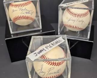 Johnny Pesky, Jimmy Piersall  Jim Lonborg Autographed Baseballs