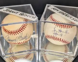 Johnny Bench  Ken Harrelson Autographed Baseballs