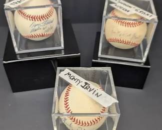 Monty Irvin, Jim Mudcat Grant COA  Tracy Stallard Autographed Baseballs