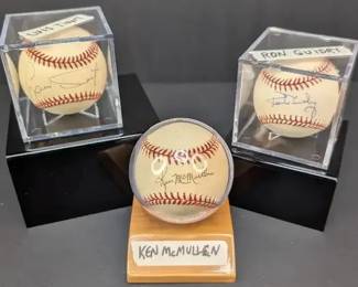 Luis Tiant, Ken McMullen  Ron Guidry Autographed Baseballs