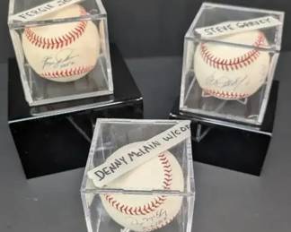 Fergie Jenkins, Denny McLain COA  Steve Garvey Autographed Baseballs