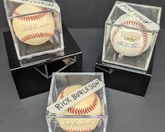 Mike Tomlin, Orlando Cepeda  Rick Burleson Autographed Baseballs
