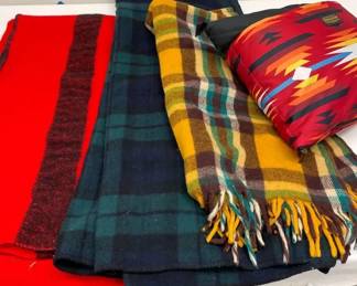 Vintage Wool  Picnic Blanket Bundle Pendelton and more