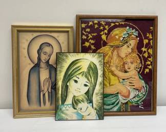 Mother Mary And Child Artwork Trio