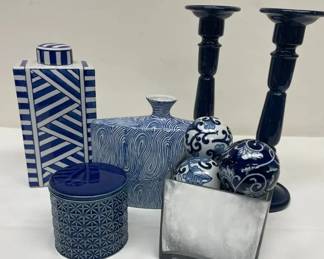 Bold Navy and White Vases and More