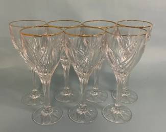 Lenox Debut Gold Trim Crystal Wine Glasses