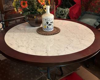 Marble and wood table top