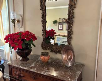 Marble top Wood chest