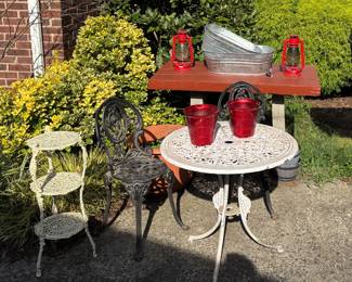 Iron outdoor chairs and tables