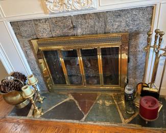 Fireplace brass tools