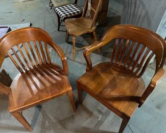 Pair of banker arm chairs - other single chairs