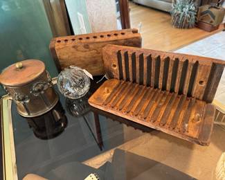 Vintage Cigar DuBrul Mold's Cincinnati - Art Nouveau Copper Humidor - Crystal Ashtray