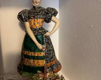 Italian 1950's Folk Lady Porcelain Figurine
