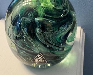 Kelly Irish blown glass Paperweight