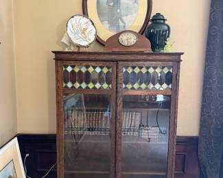 Antique leaded glass cabinet
