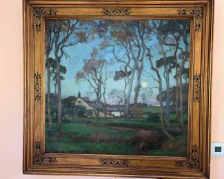 William Wendt, Moonlit Landscape, Oil on Canvas-SOLD!