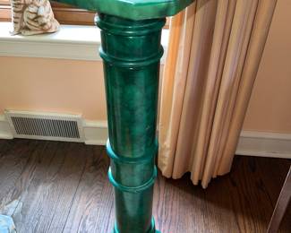 ITALIAN GREEN DYED MARBLE  PEDESTAL 