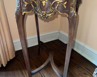 PAIR OF LOUIS XV STYLE INLAID  MAHOGANY SIDE TABLES
