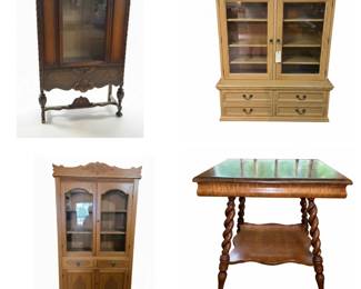 Jacobson Style Hutch, Display, Parlor Table Hutch, Oak Pie Safe,