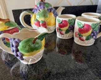 Majolica Style Tea Set