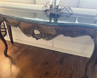 Marble Top Console Table - 65x19x27
